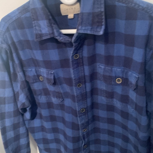 Jachs Ultra Thick Cotton Woodsman/Carpenters Blue Checkered Work/Hunting Shirt - Picture 2 of 5